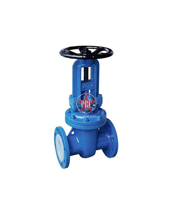 Fluorine lined gate valve