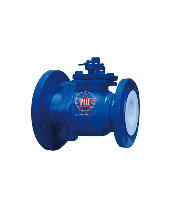 Fluorine-lined discharge ball valve