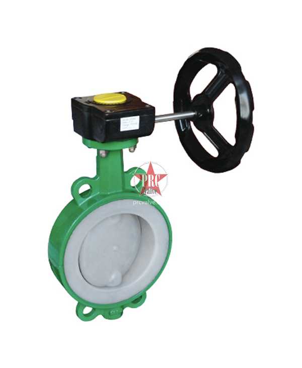 Fluorine-lined worm gear butterfly valve (clamp type)