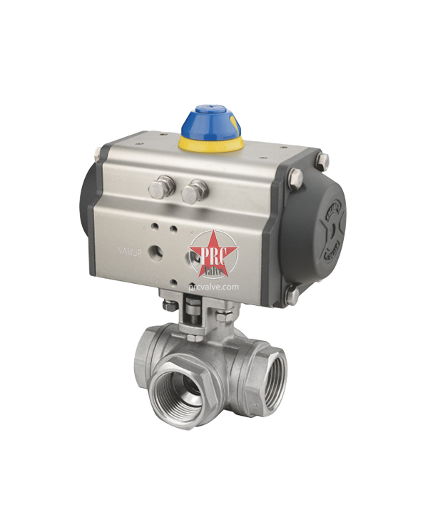 Internal thread three-way ball valve