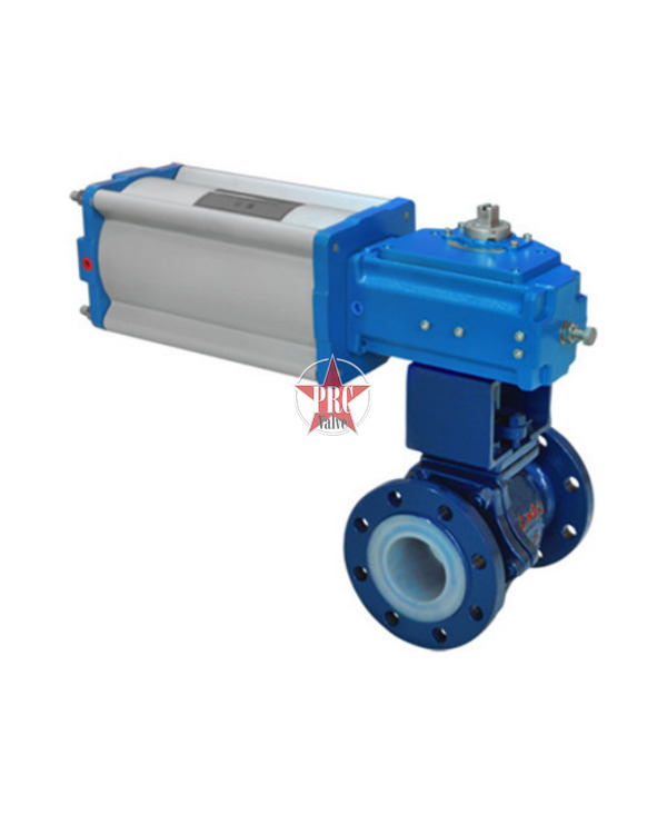 Fluorine-lined V-type regulating pneumatic ball valve (pneumatic)
