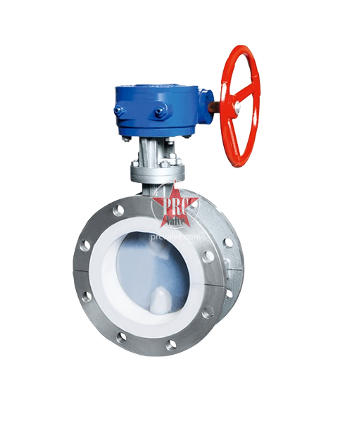 Flange connected fluorine lined butterfly valve