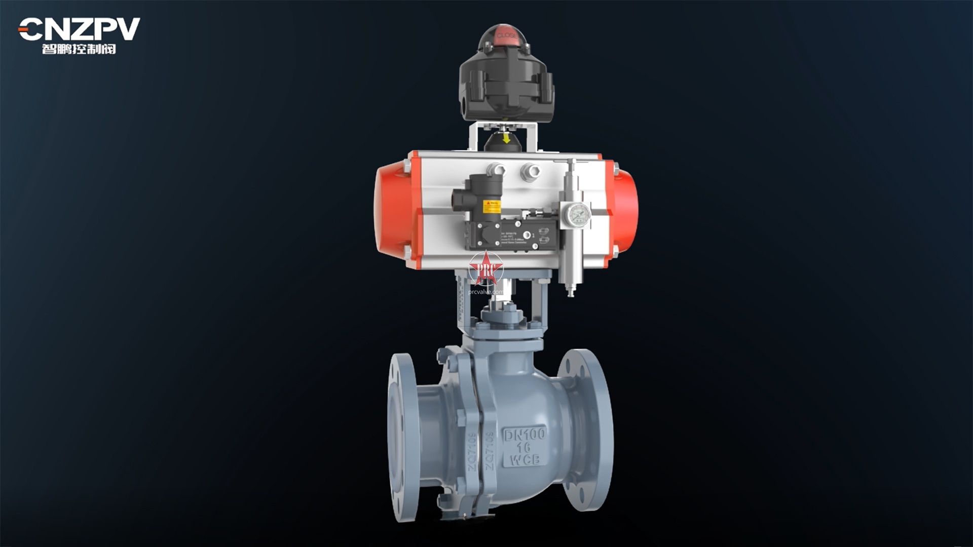 ZPR710 pneumatic fluorine lined O-type cut off ball valve - Zhipeng