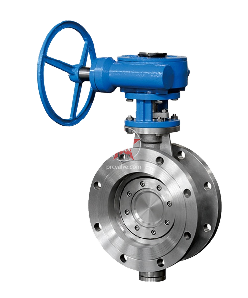 Flange type triple eccentric bidirectional sealing butterfly valve