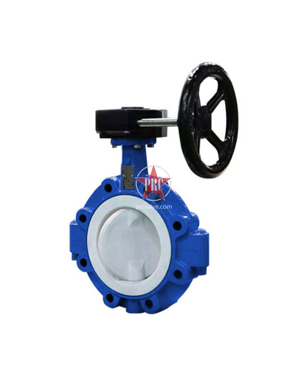 Lug turbine lined fluorine butterfly valve