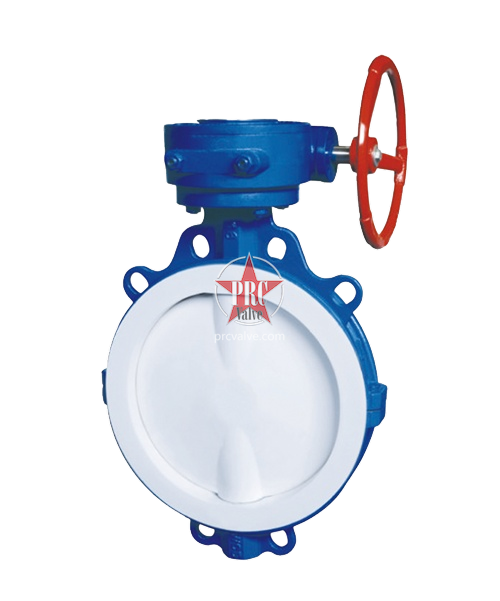 Clamp connection fluorine lined butterfly valve