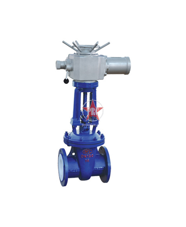 Fluorine-lined flange connection gate valve (electric)