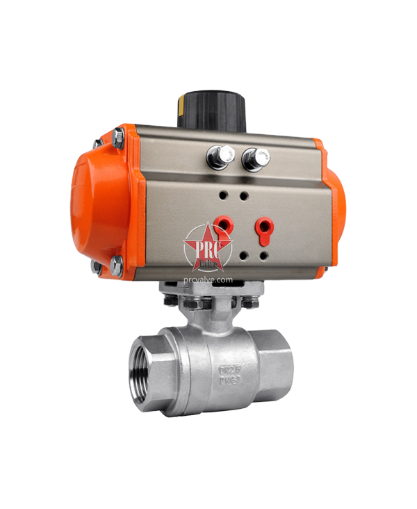 Two piece internal thread ball valve