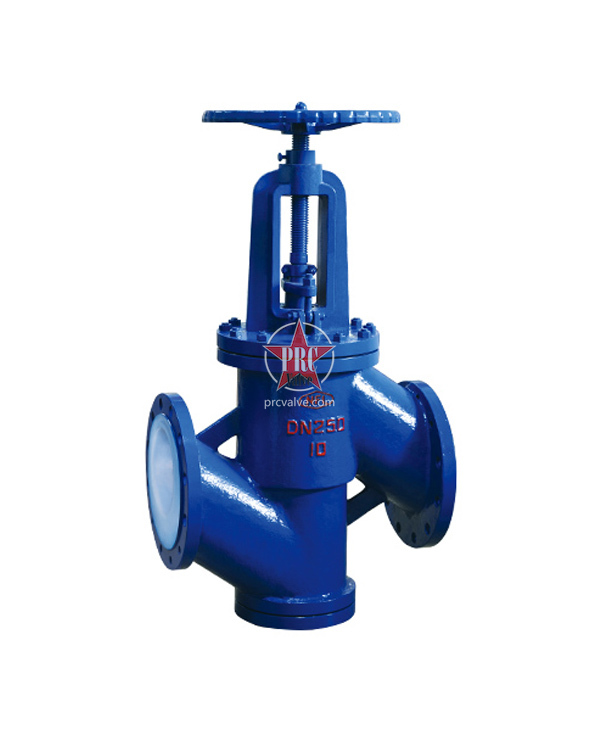 Fluorine-lined shut-off valve
