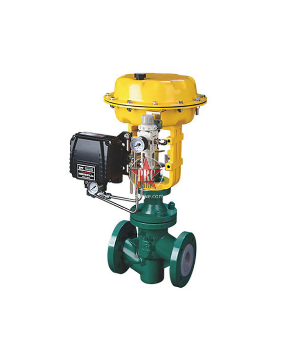 Pneumatic fluorine lined (bellows) control valve