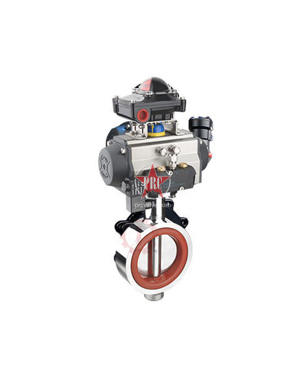 Pneumatic sanitary butterfly valve