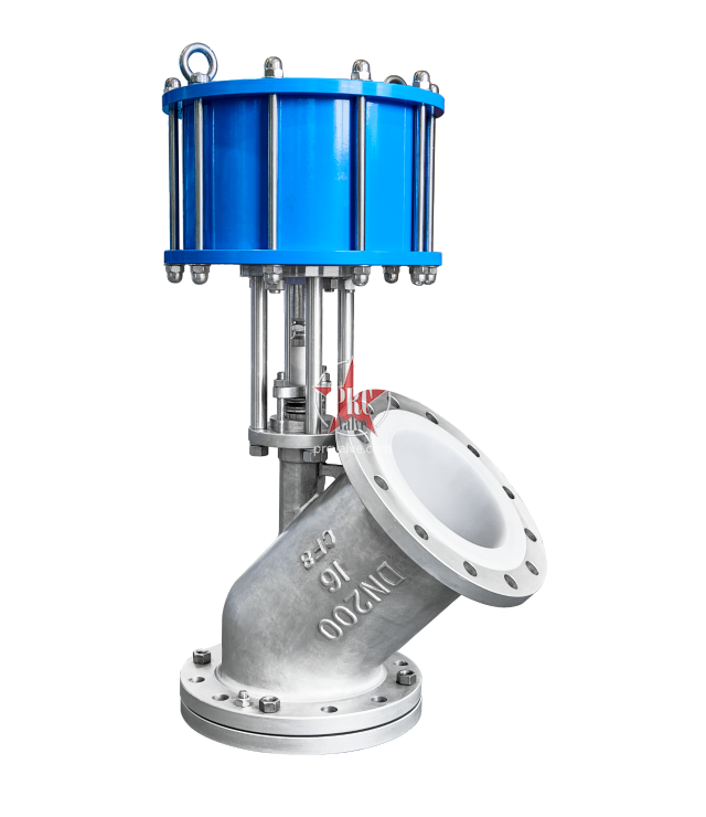 气动衬氟上展式放料阀