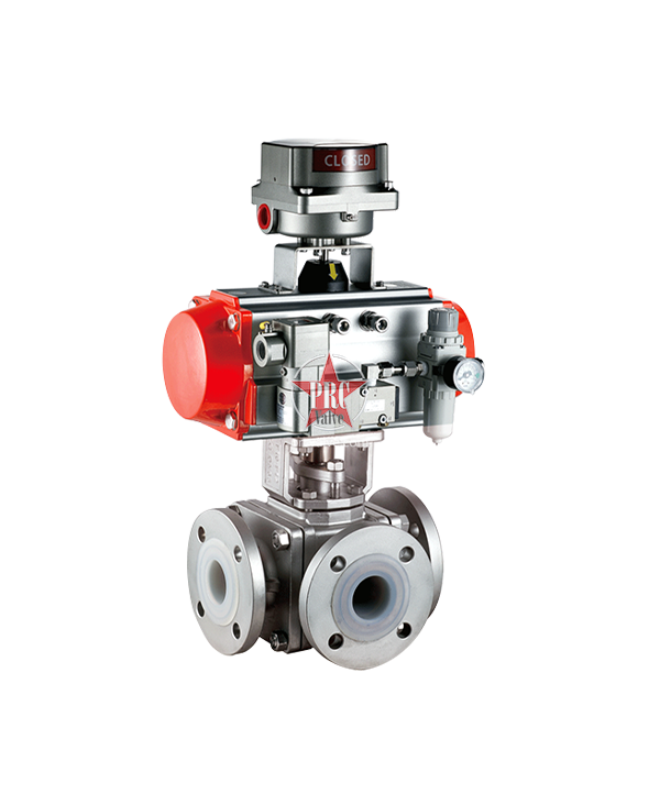 衬氟三通换向球阀