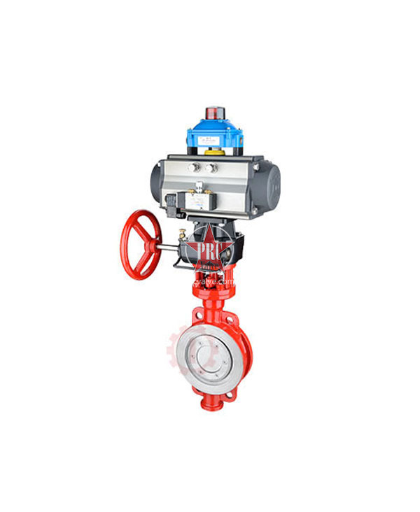 Pneumatic hard seal butterfly valve