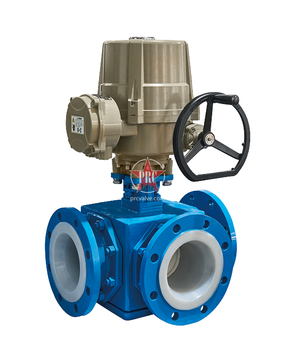 衬氟三通法兰球阀