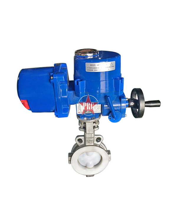 Fluorine-lined electric butterfly valve (clamp type)