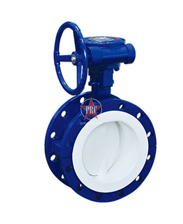 Fluorine-lined turbine butterfly valves