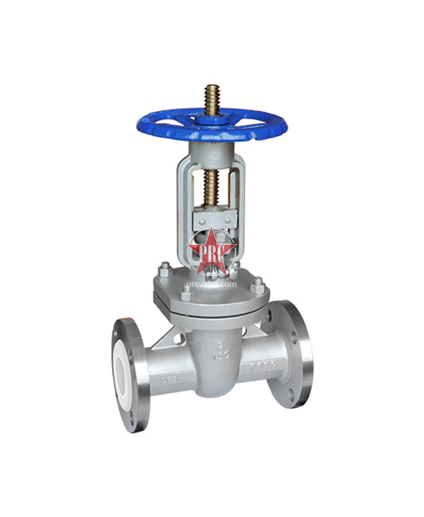 Fluorine-lined gate valves