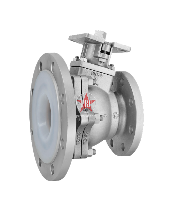 德标不锈钢衬氟法兰球阀