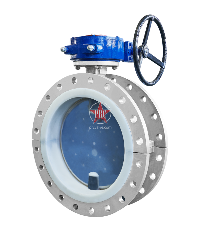 蜗轮传动法兰式衬氟蝶阀